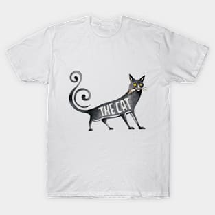 Black Cat Watercolour Graphic T-Shirt